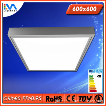High brightness 36W 600x600 led surface ceiling light with mount frame kit